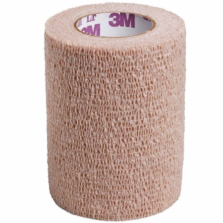 3M Coban Cohesive Bandage 3 Inch X 5 Yard Self-Adherent Closure Tan NonSterile Standard Compression, 2083
